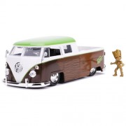 1:24 Scale Diecast - Hollywood Rides - Marvel - Guardians Of The Galaxy -1963 VW Bus Pickup w/ Groot