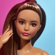 Barbie Signature Dolls - Barbie Looks - #15 Brunette, Color Block One-Shoulder Midi Dress