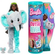 Barbie Dolls - Cutie Reveal Jungle Series - Doll w/ Elephant Plush Costume