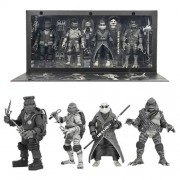 TMNT 7" Scale Figures - TMNT x Universal Monsters - Black & White Turtles 4-Pack