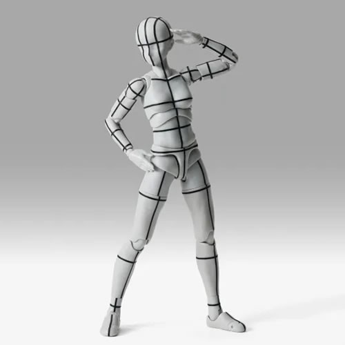 S.H.Figuarts Figures - Body-Kun / Body-Chan - Body-Chan Wire Frame (Sports Edition / Gray Color Ver.)