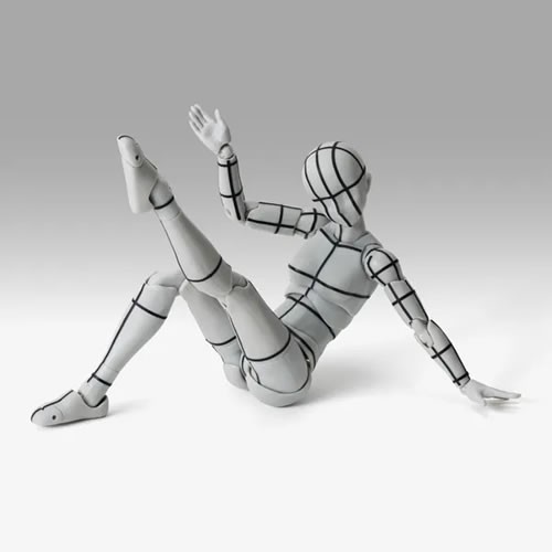 S.H.Figuarts Figures - Body-Kun / Body-Chan - Body-Chan Wire Frame (Sports Edition / Gray Color Ver.)