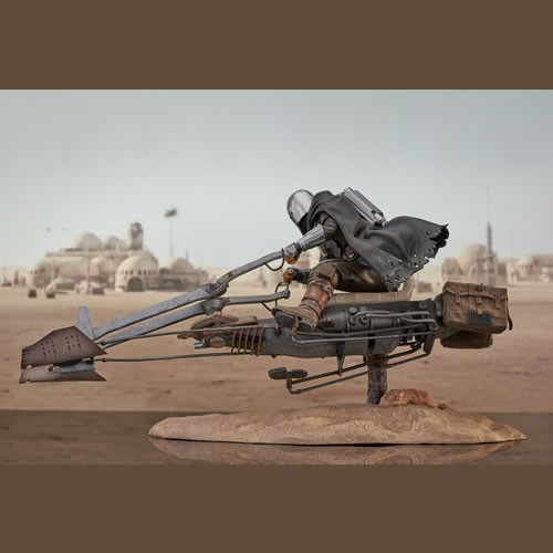 Premier Collection Statues - Star Wars - The Mandalorian - 1/7 Scale Din Djarin w/ Speeder Bike