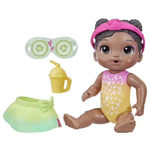 Baby Alive Dolls Rainbow Spa Baby Black Hair Doll 5X00