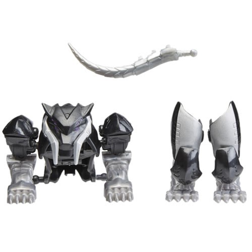 Marvel Mech Strike: Mechasaurs Figures - 4" Scale Mech Suit Black Panther w/ SC Mechasaur - 5X00