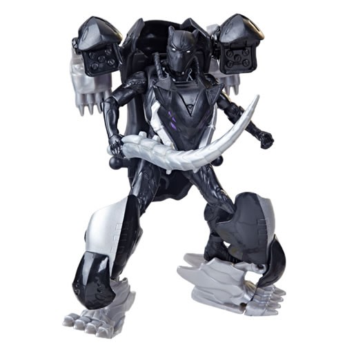 Marvel Mech Strike: Mechasaurs Figures - 4" Scale Mech Suit Black Panther w/ SC Mechasaur - 5X00