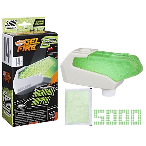 Nerf Pro - Gelfire Nightfall Hopper w/ 5000 Glow In The Dark Rounds - USE0