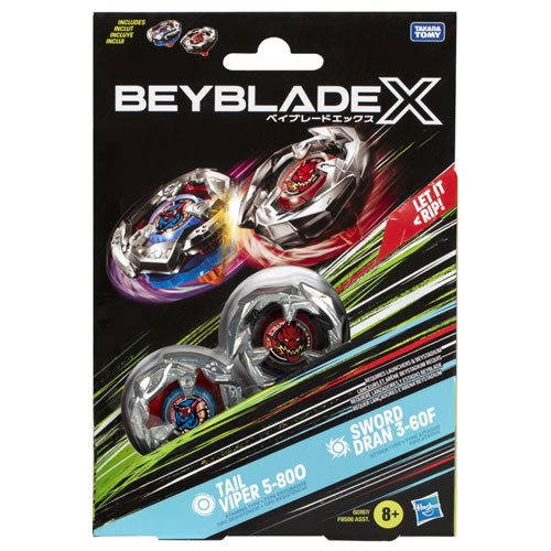 Beyblade X - Tail Viper 5-80O And Sword Dran 3-60F Dual Pack - AX00