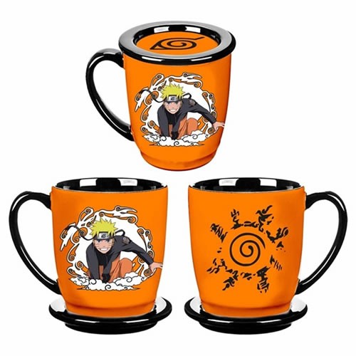Naruto: Shippuden Accessories - Mug & Coaster Lid Set (Orange)