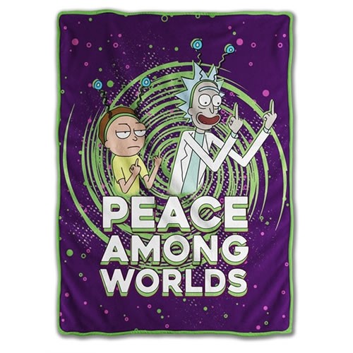 Rick And Morty Accessories - Peace Among Worlds Fleece Throw Blanket (45" x 60")
