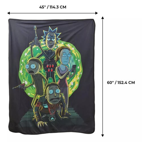 Rick And Morty Accessories - Portal Fleece Throw Blanket (45" x 60")
