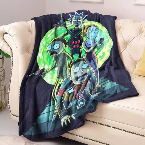 Rick And Morty Accessories - Portal Fleece Throw Blanket (45" x 60")