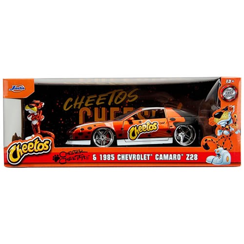 1:24 Scale Diecast - Hollywood Rides - Cheetos - 1985 Chevy Camaro Z28 w/ Chester Cheetah