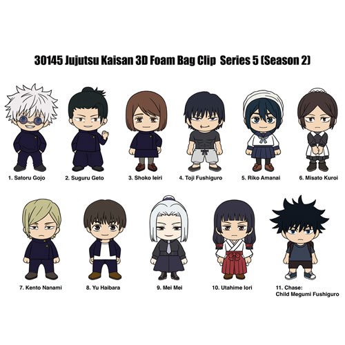 3D Foam Collectible Bag Clips - Jujutsu Kaisen - S05 - Season 2 - 24pc Blind Bag Display