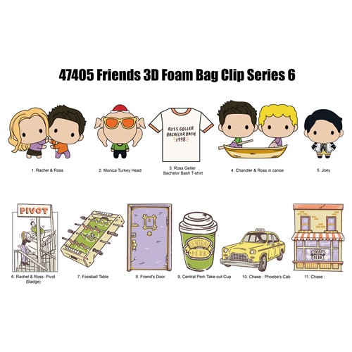 3D Foam Collectible Bag Clips - Friends - S06 - 24pc Blind Bag Display