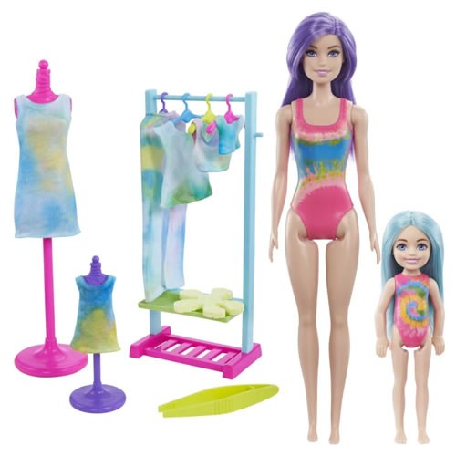 Barbie Playsets - Color Reveal - Tie Dye Fashion Maker w/ Dolls