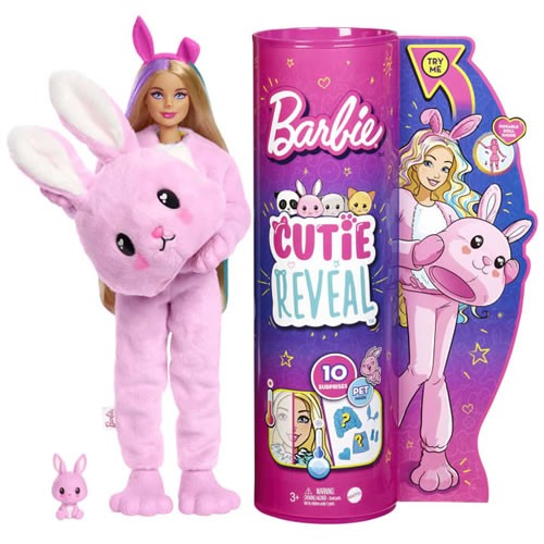 Barbie Dolls - Cutie Reveal - Doll w/ Bunny Plush Costume