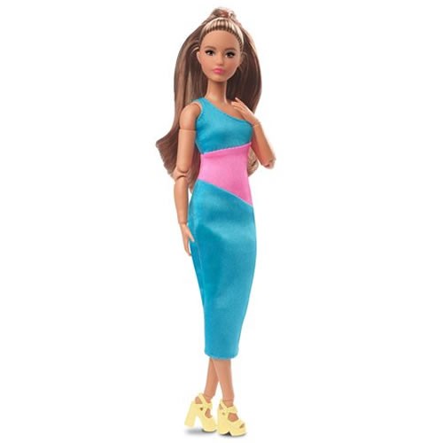 Barbie Signature Dolls - Barbie Looks - #15 Brunette, Color Block One-Shoulder Midi Dress