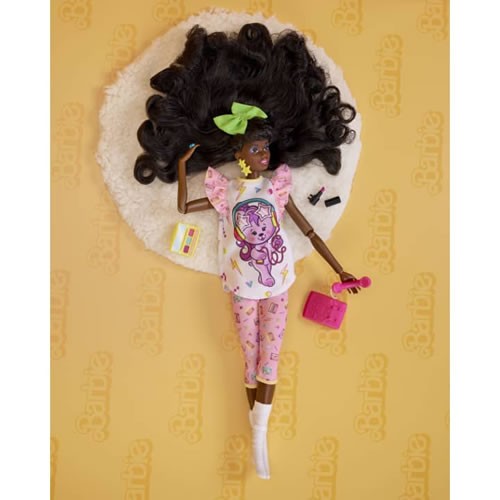 Barbie Dolls - Barbie Rewind - Curly Black Hair (80's Slumber Party) Doll