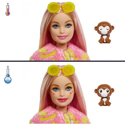 Barbie Dolls - Cutie Reveal Jungle Series - Doll w/ Monkey Plush Costume