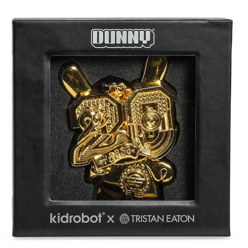 Keychains - Dunny 20th Anniversary - Solid Metal Dunny Keychain (Goldchrome) By Tristan Eaton