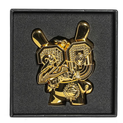 Keychains - Dunny 20th Anniversary - Solid Metal Dunny Keychain (Goldchrome) By Tristan Eaton