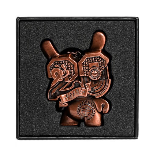 Keychains - Dunny 20th Anniversary - Solid Metal Dunny Keychain (Copperchrome) By Tristan Eaton