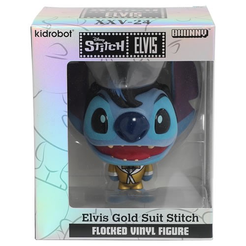 Bhunny Stylized Figures - Disney - Lilo & Stitch - 4" Elvis Gold Suit Stitch (Flocked)