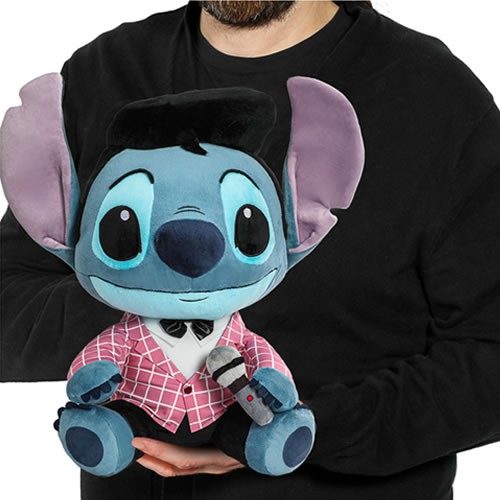 HugMe Plush - Disney - Lilo & Stitch - 14" Elvis Pink Checkered Stitch (Shake Action)