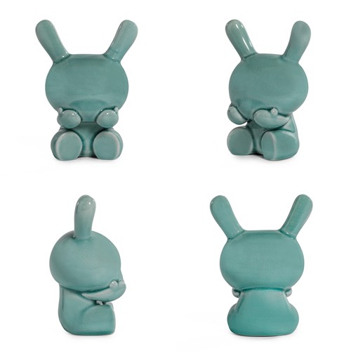 Dunny Porcelain Art Figures - 5" Three Wise Dunnys 3-Pack (Blue Mist Crackle Glaze)