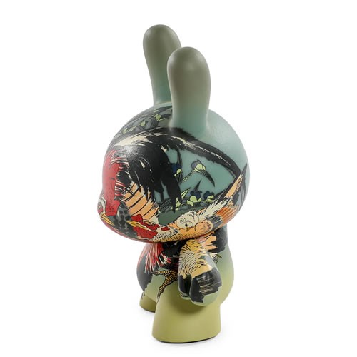 Dunny Vinyl Art Figures - The Met - 3" Showpiece Dunny-Rooster w/ Spiderwort By Katsushika Hokusai