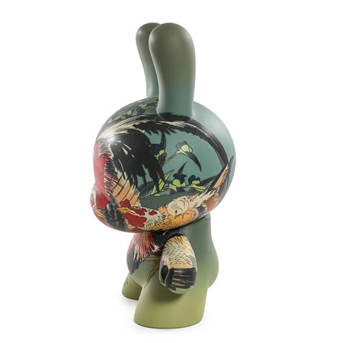 Dunny Vinyl Art Figures - The Met - 8" Masterpiece Dunny-Rooster w/ Spiderwort By Katsushika Hokusai