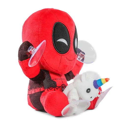 Window Clinger Plush - Marvel - 8" Deadpool w/ Unicorn