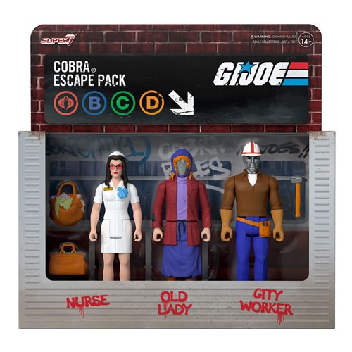 Reaction Figures - G.I. Joe - W06B - Cobra Escape 3-Pack