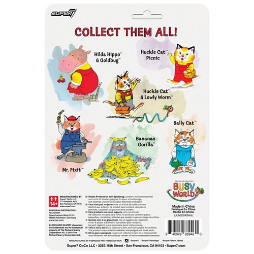 ReAction Figures - Richard Scarry - W02 - Huckle Cat (Overalls)