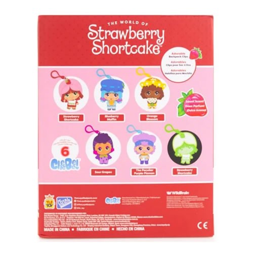 Strawberry Shortcake Backpack Clips - 24pc 2.5" Blind Bag CheeBee Display