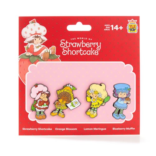 Pins & Buttons - Strawberry Shortcake - Enamel Pin Glitter 4-Pack