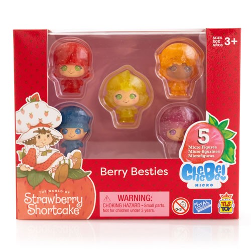 Strawberry Shortcake Figures - 1.5" Berry Besties Glitter Cheebee Figures 5-Pack Collector Set