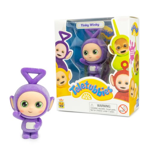 Teletubbies Figures - 2.5" Cheebee Tinky Winky (Flocked)