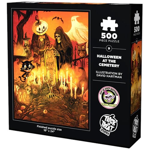 Puzzles - 500 Pcs - Halloween At The Cemetery Jigsaw Puzzle