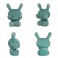 Dunny Porcelain Art Figures - 5" Three Wise Dunnys 3-Pack (Blue Mist Crackle Glaze)